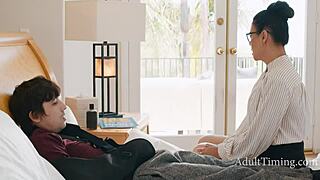 Teacher Dana Vespoli helps hurt student Ricky Spanish find release through intense sex.