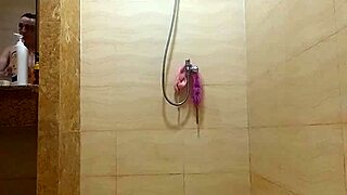 shower voyeur camera nude regina noir washes and rubs with oil