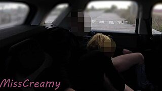 Dogging my slutty wife and her student in a public parking lot