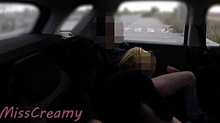 Dogging my slutty wife and her student in a public parking lot