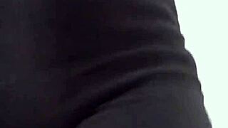 cute and hot student strips off her clothes while touching her boobs in a teasing display