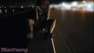 Hot Teacher Flashing Wet Pussy In Public Street With Crowds Around - Misscreamy