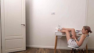 a stupid student got an anal scolding from her stepfather for poor studies