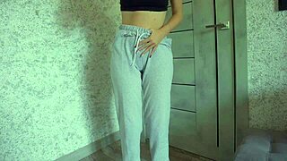 Female Desperation Pee In Sweatpants.