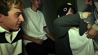 A cute slut took three big dicks at a party?