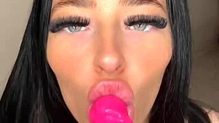 Playful Brunette Dildo Fun