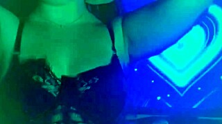 Dirty student touches boobs with ahegao teasing and begs daddy for cum in mouth