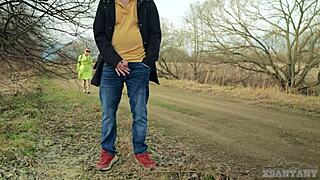 No Risk A Random Stranger In Pantyhose Could Not Resist The Hard Dick Of An Exhibitionist Stranger Xsanyany.