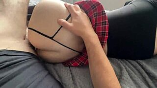 Hungry Student In Skirt Craves Blowjob And Pussy Fuck!