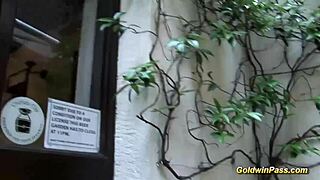 Pickup Busty Teen 18+ for Oiled Outdoor Masturbation