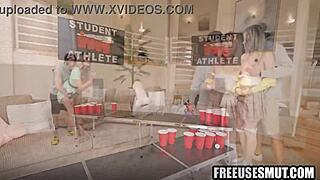 Stepmom And Stepdaughter Getting Freeused In The Frathouse