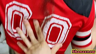 shanaxnow as a nerdy cheerleader begging for a blowjob and cum in mouth