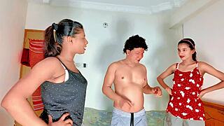 hot desi teens in threesome action