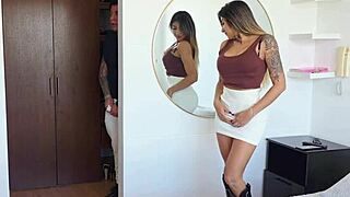 surprised stepsis with cock, almost caught smelling panties