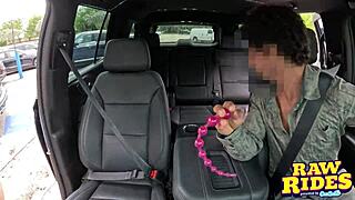 Brunette College Students Share Uber Ride