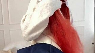 Private punishment for the petite redhead student