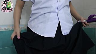 thai high school student masturbates in school bathroom ninewthai