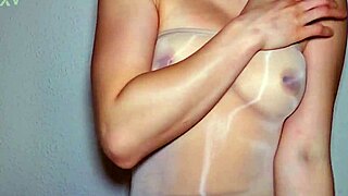 Real hairy step daughter in pantyhose seducing step daddy for double cum fetish