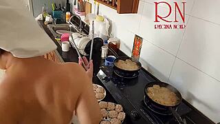 i'm a nudist housewife cooking naked in the kitchen, feeling free