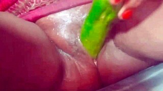 Indian village house wife fuck by cucumber part 1
