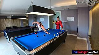 Amateur Couple Playing Pool And Having Passionate Sex Afterwards