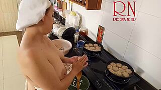 i'm a nudist housewife cooking naked in the kitchen, feeling free