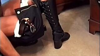 1996 sex-crazed student teases with shaved pussy upskirt