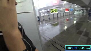 Asian student teen picked up in tuktuk for passionate sex