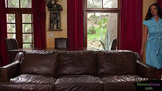 Tiny teen lesbian fingered and orally seduced by classy big tits stepmommy in full storyline