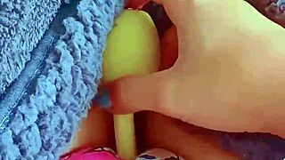 whoa 😍 tiny latina coed's first vibrator shakes her shaved wet pussy to orgasm 👅 homemade toy play