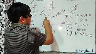 Nerdy Japanese student learns math or takes teacher's creampie lesson