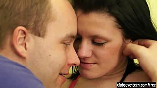 Watch this brunette teen 18+ suck cum then snowball after naughty fuck!