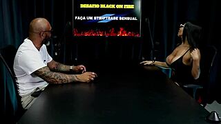 safada strips teasing huge tits explaining pornstar vs content creator differences on sheer red natzinha morena