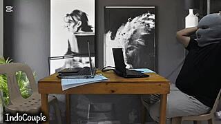 a real orgasm cam catches how she enjoys breaking in the home office with indo bokep vibes