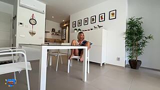 doesn't your step sister look hot sucking cock and licking balls under the kitchen table?