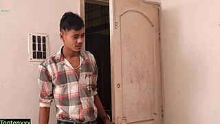 Hot Indian Madam Bent Over for Deep Student Doggystyle in Hindi Erotic Session