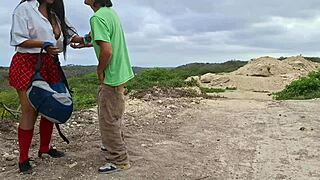 Old Peasant Rips Uniform Off Busty Latina Student for Juicy Country Fuck