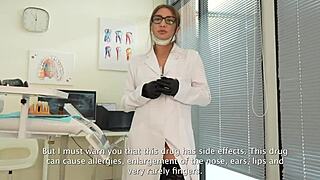 dentist doctor fucks patient hard cowgirl doggy blowjob office