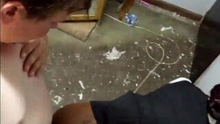 Petite Student Spreads Pussy While Teacher Jerks Off