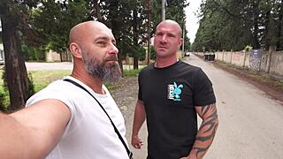 whoa two czech dudes stuff petite teen's holes in street dp 😈🔥