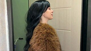 stepsister's cute petite friend with small natural tits and long blonde hair strips barefoot in bedroom before licking and teasing my cock on bed