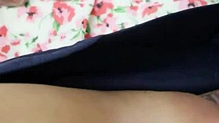 thai schoolgirl skirt hikes up for sneaky creampie surprise