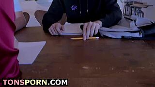 teacher milf teases tits to students double penetration squirt fest