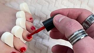 Daddy's Petite Blonde College Girl in Uniform Gets Spanked and Spit on Barefoot!