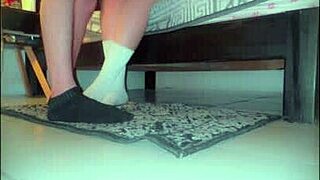 Sexy college girl sneaks neighbor in for hot dorm pounding