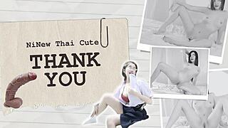 Thai schoolgirl uniform creampied hard in 4k Thai moans