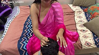 Stepmom mistakes massage for sex, stepson rams her oiled big tits and wet pussy in hindi moans