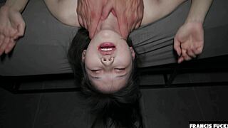 whoa this submissive japanese 18+ cutie bends over for her first rough italian cock in cowgirl deepthroat and creampie 3some 😲🍆💦