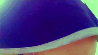 naughty student lifts skirt teases tongue and fingers wet pussy messily