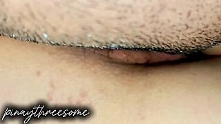 Imagine husband watching filipina wife drip from boyfriend's tongue on her swollen pussy